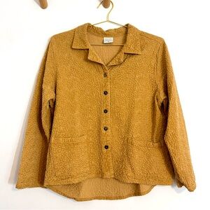 Vintage CMC Click by Color Me Cotton Tencel Embroidered Button Down Shirt Jacket